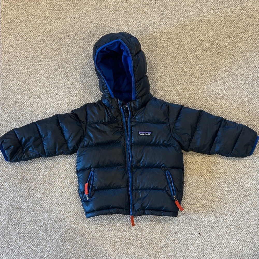Patagonia Dark Blue Hooded Puffer Jacket